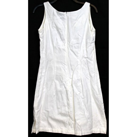 Vtg 1980s Espirit Dress Women White on White Tank Summer Wine Grapes Leaves Vine - Picture 7 of 14